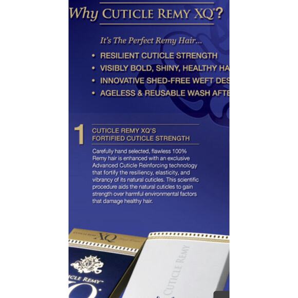 Cuticle Remy XQ Fortified Cuticles Short Cut 2 PCS CURL Color OM22730 Human Hair - Picture 7 of 12